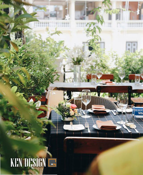 Thiết kế nhà hàng đẹp lãng mạn ở Hà Nội